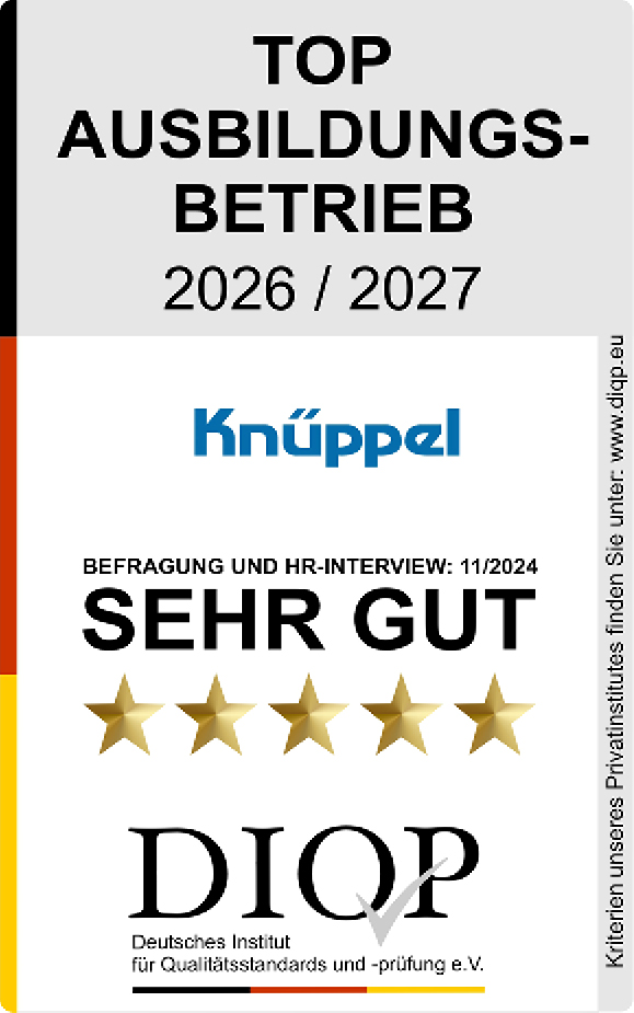 Top Ausbildungsbetrieb Südniedersachen 2026/2027 – Knüppel Verpackung Topas Siegel – Top Ausbildungsbetrieb Südniedersachen 2026/2027 – Knüppel Verpackung